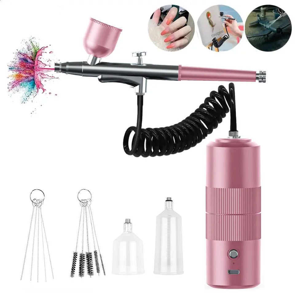 Airbrush Nail with Compressor Portable Air Brush with Compressor For Nails Art Cake Painting Craft Airbrush Nail Art Compressor 250409
