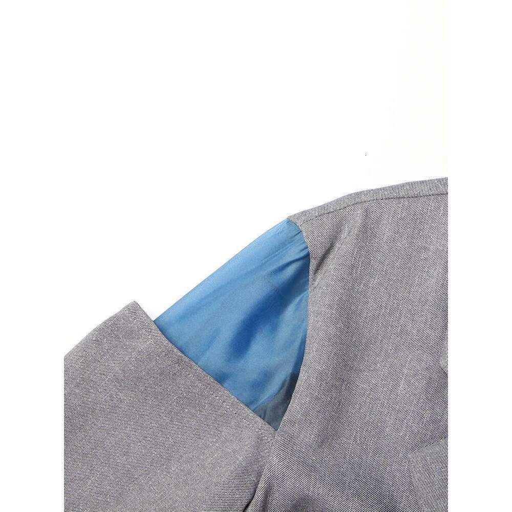 Patchwork Lace Up Casual Loose Blazers For Women Notched Collar Long Sleeve Spliced Pockets Minimalist Blazer Female Style