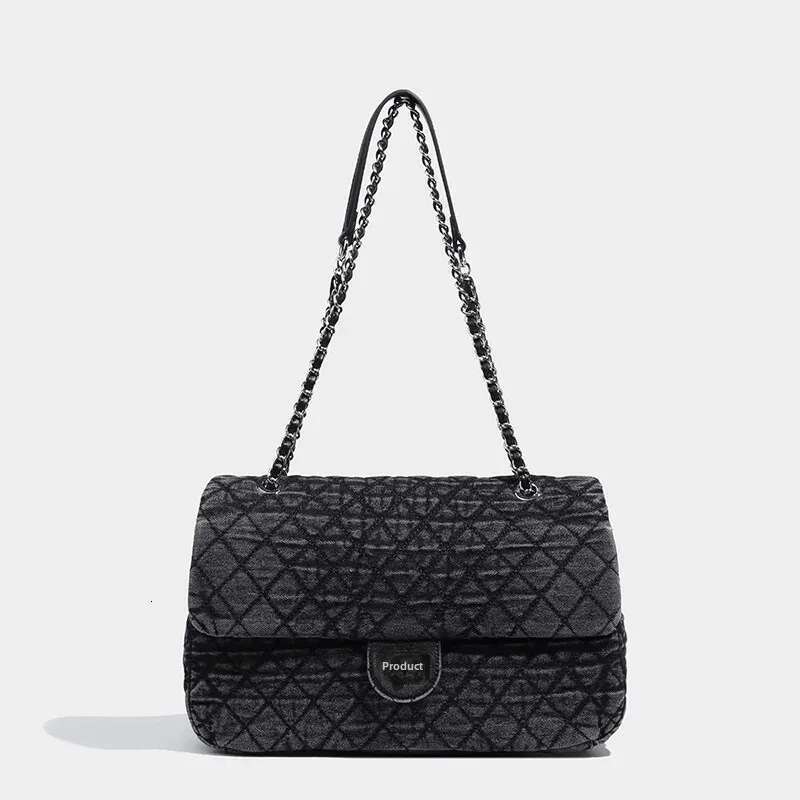 2024 Spring Summer New Denim Travel Large Capacity Crossbody Single Shoulder Bag Fashionable Watermark Chaining