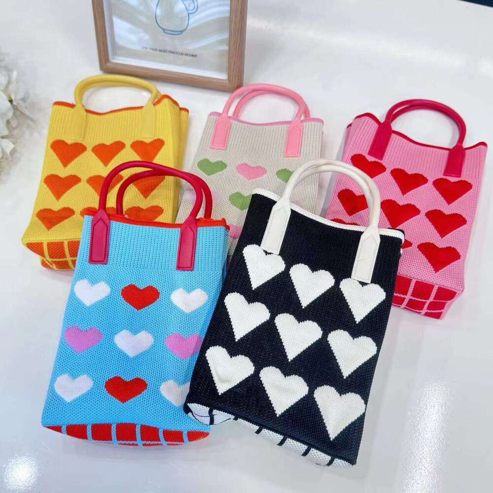 Handbag, ladies' new knitted mobile phone internet celebrity love crossbody bag, mini bag