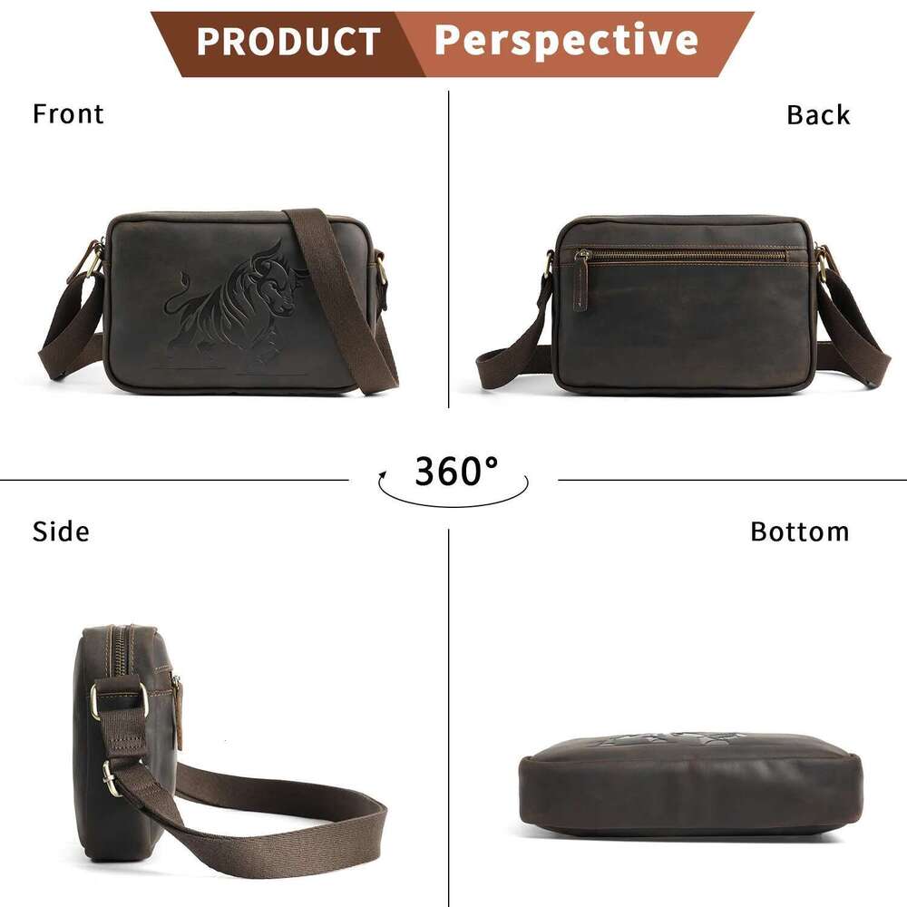 YATBEST Men's Crossbody Emed Large Capacity Multi Compartment Business Commuting Portable Fashionable Shoulder Bag