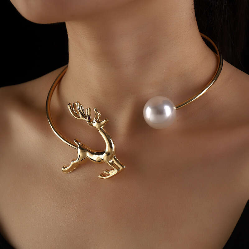 Cross-Border Amazon Middle East Modern Simple Deer Necklace Bracelet Jewelry Set Finished Goods Wholesale