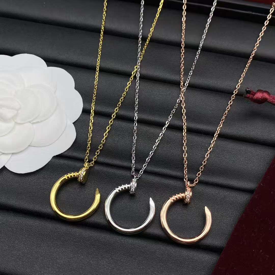 2025 Classic Nail Pendant Necklace Luxury Brand Love Necklace Fashion Stainless Steel Designer Women's Jewelry