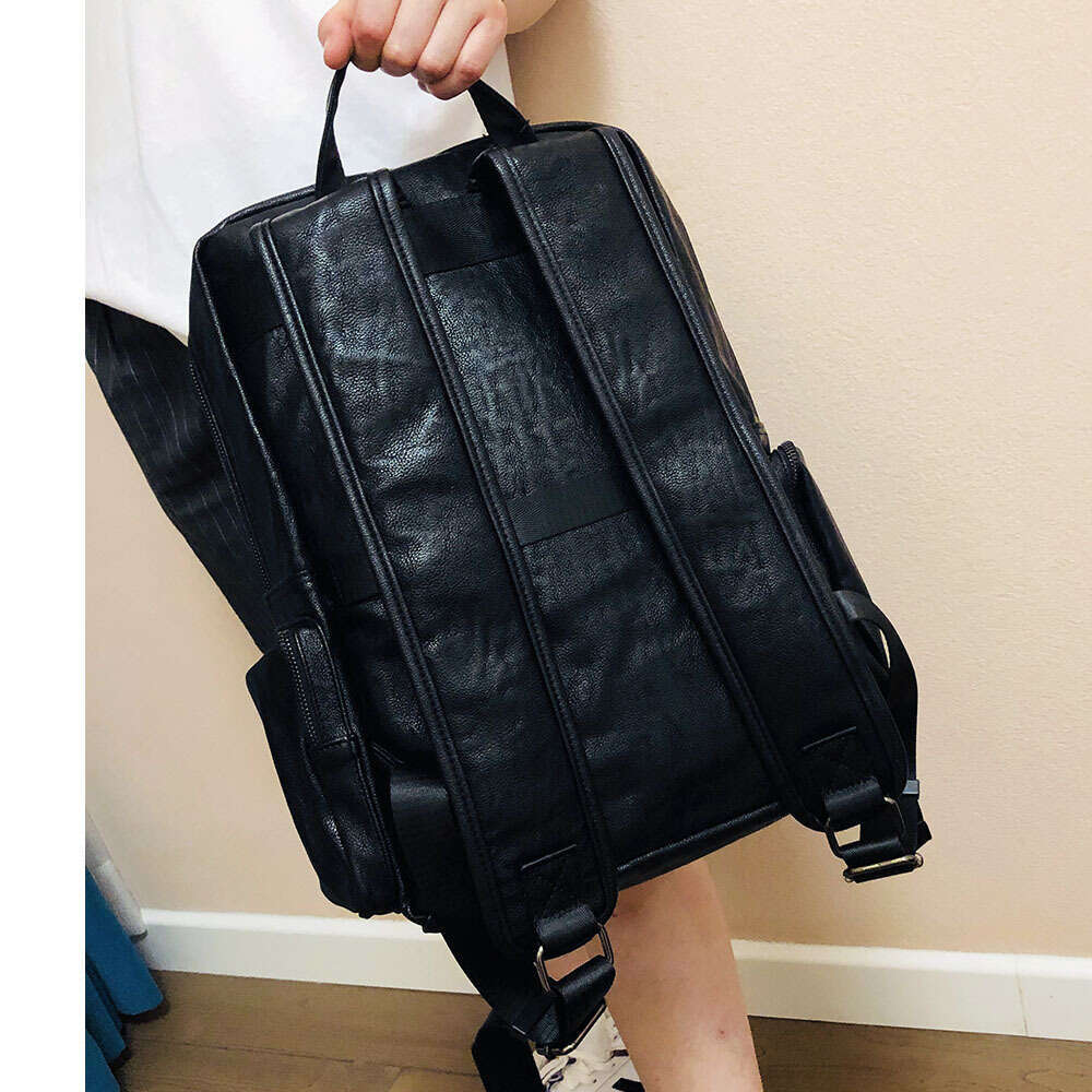 Backpack Personalized Youth Computer for Men, Soft Leather Casual Men's Backpack, Large Capacity Travel Bag