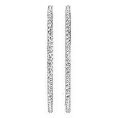 High Quality Custom 925 Silver 2 Inch Inside Out Moissanite Diamond Hoop Earring for Women and Girls - Gift for Girl Friend