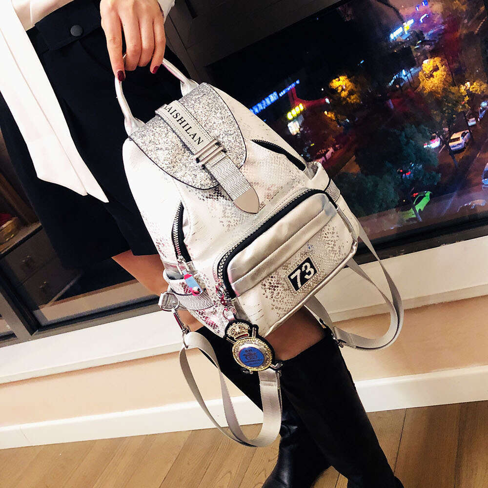 Backpack sequin backpack for women in , new fashion trend, high-end feeling, foreign style backpack, women's travel bag