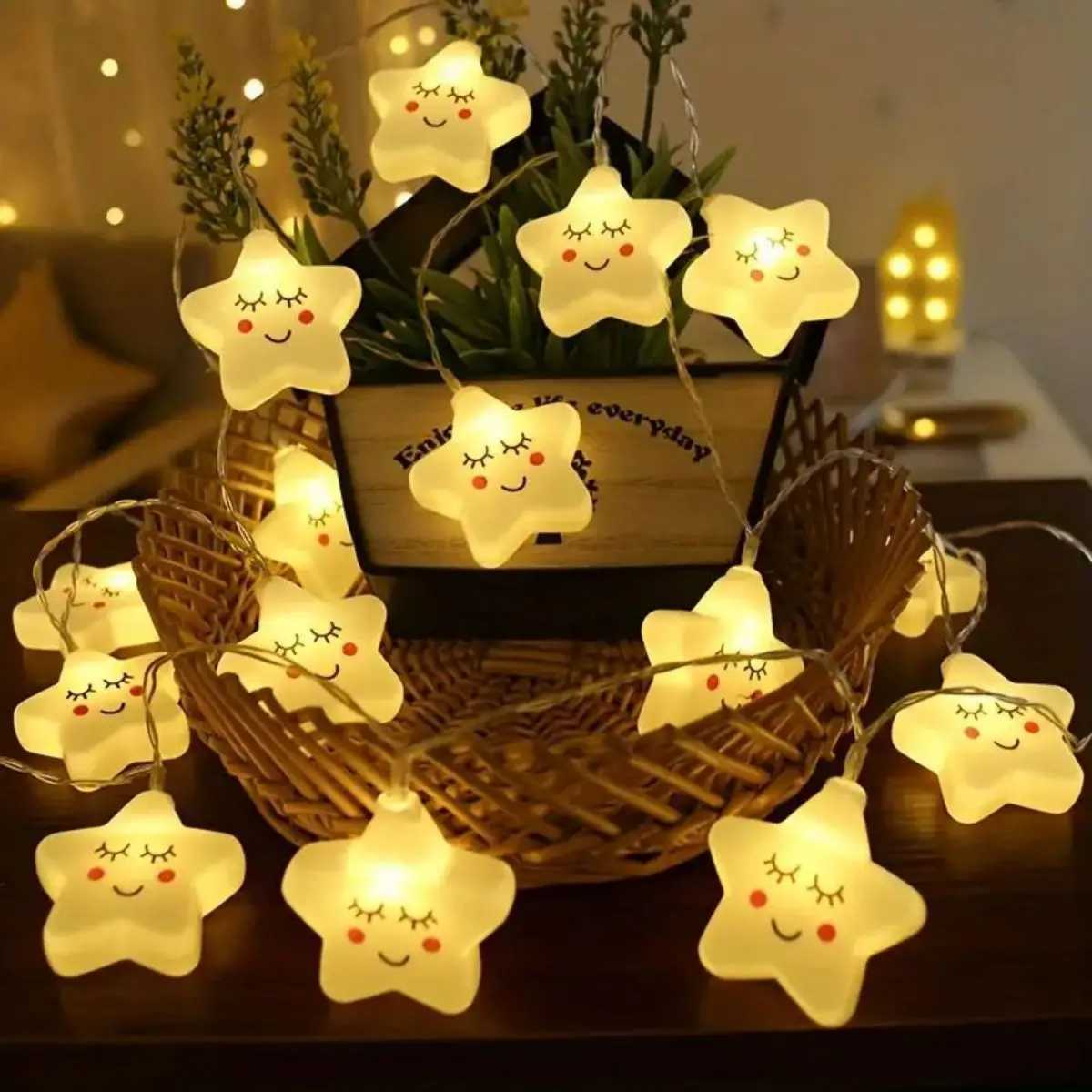 1pc Star LED String Lights Battery Powered Decorative Lights Decorations For Valentine Day And Party M251113