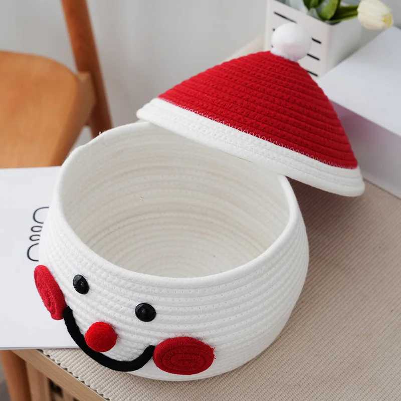Christmas Christmas Large Snowman Egg Creative Storage Basket Cotton Woven Covered Desktop Storage Basket Dust-proof Cartoon Y251113