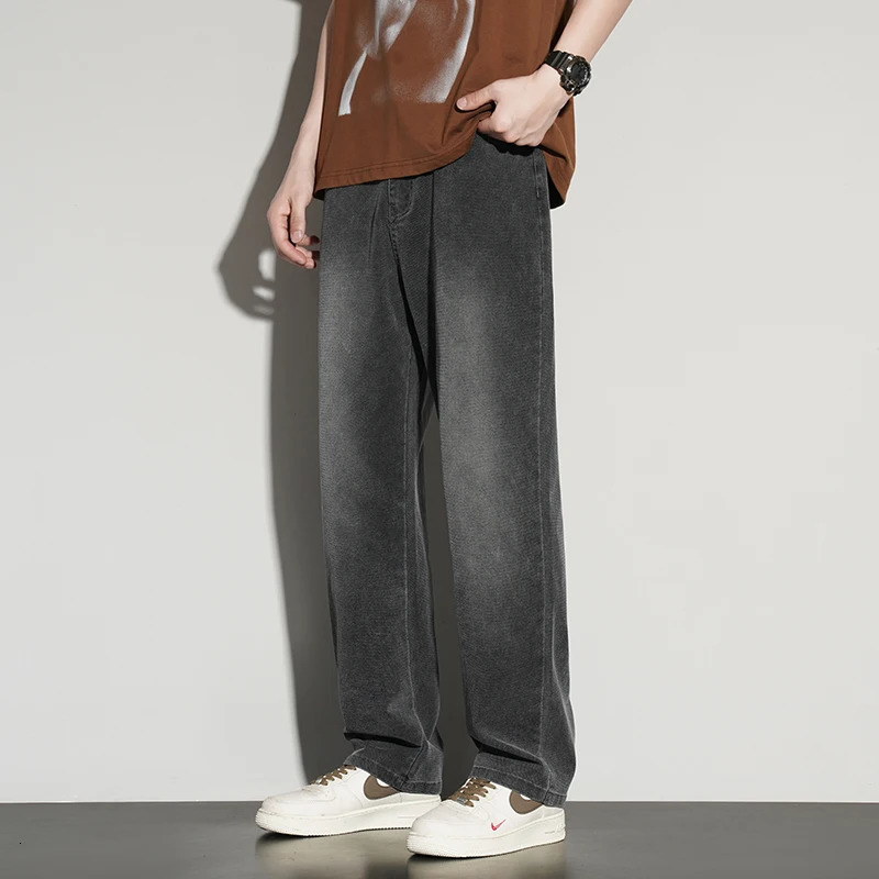 2025ss Autumn 190cm Big Tall Men Stretch Pants Long Length 115cm Large Size Straightleg Jeans Sports Leisure Clothi 251110 - view 6