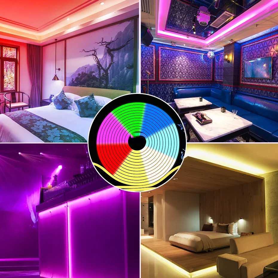 Tuya Smart WiFi RGB LED Neon Light Strip12V 120Leds/m Flexible Tape Bluetooth/ Remote Control Waterproof Lamp Decor for Room W251112