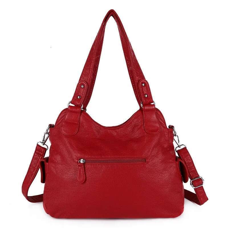 Angelkiss Women Handbags Fashion Shoulder Sier PU Shopper Pack Multipockets Crossbody Bag Ladies Satchel Zipper Hobos