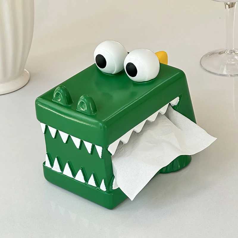 Cartoon Cute Crocodile Tissue Box He Living Ro Desktop Decoration Mti Functional Paper Drawing Storage Box Decoration Y251112