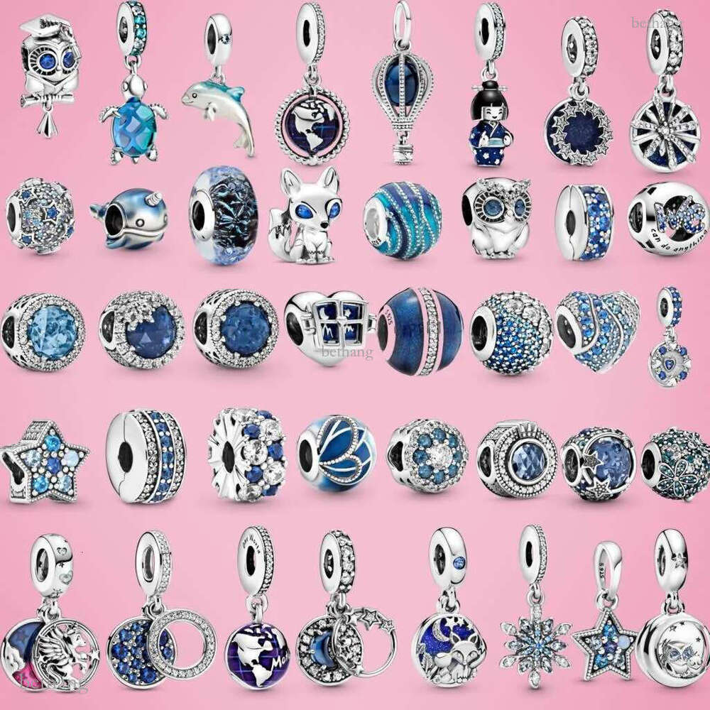 925 Sterling Silver New Fashion WomenCharm Beads Star Snowflake Owl Fox Clip Unicorn Charm Suitable for Bracelets and Bracelets