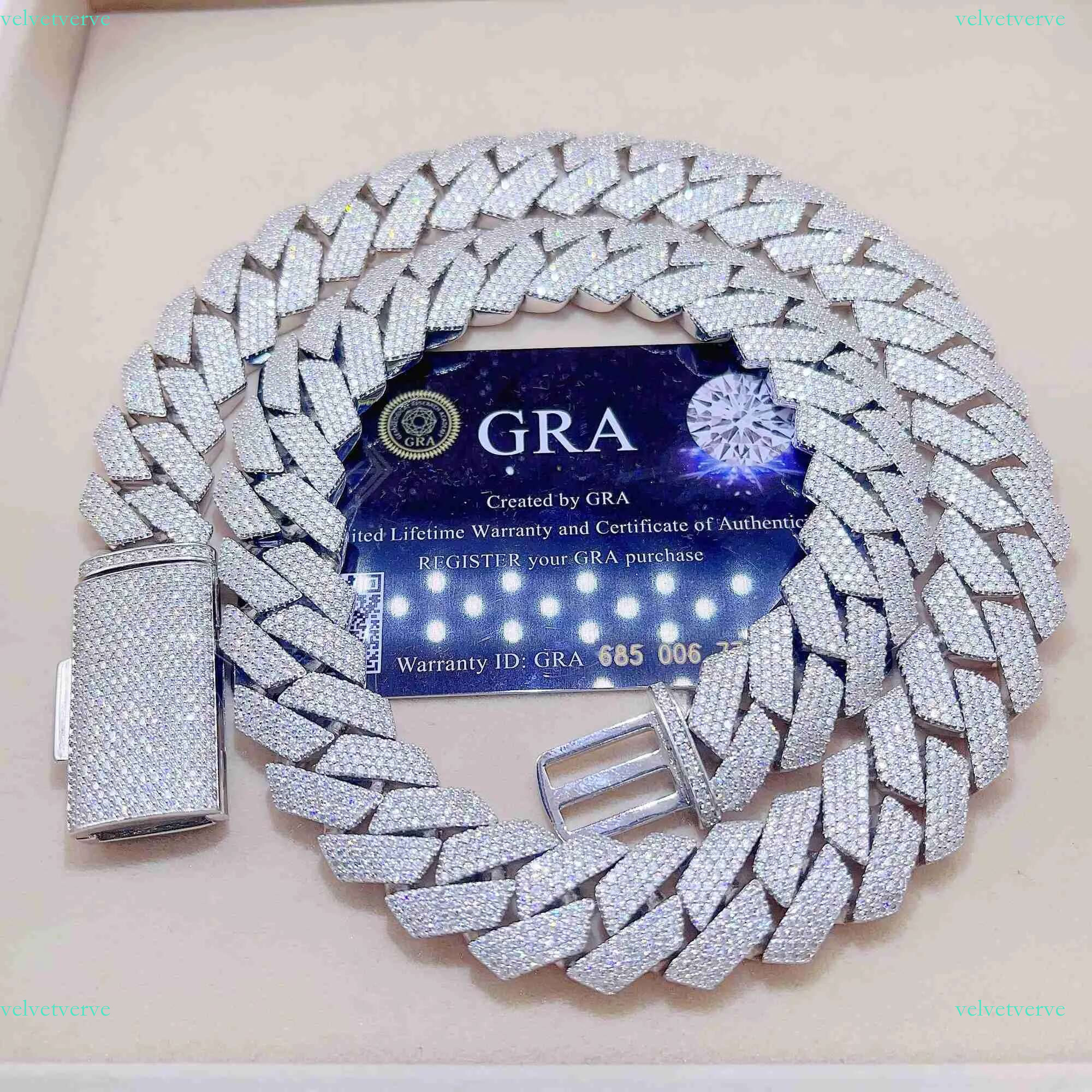 cuban k bracelet designer necklace fashion moissanite chain Pendant Necklaces Iced Out Pass Dia Tester Sterg Sier Necklace Vvs Moissanite chains for m