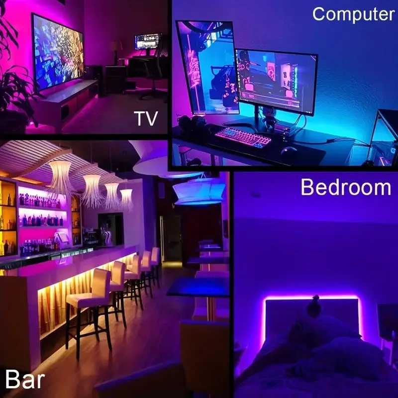 24V Led Lights for Room Music Sync RGB Led Strip Lights 10m 20m 30m 40m Flexible Ribbon for Room Bedroom Decor TV Backlights W251112