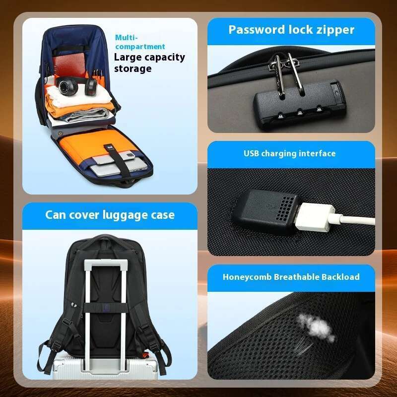 18 Inch Large Capacity Men's Designer Laptop Bag School Bags Waterproof Business Sports Travel Backpack Rucksacks Mochilas