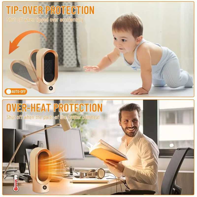 New High Power European and American Standard Desktop Heater Ceramic PTC Household Foot Warmer Electric Heater Y251113as