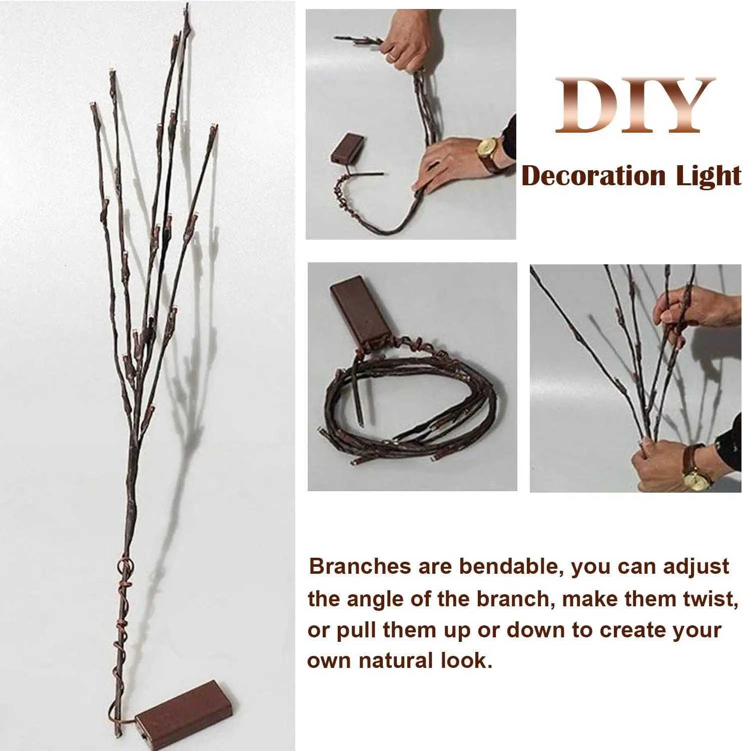 70CM 20 LED Twig Lighted Branch Vase Filler Tree Branch Light Christmas Wedding Christmas New Year Decorative Lights Night Lamp M251113