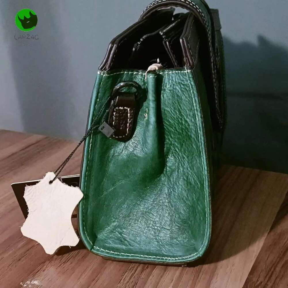 100% Real Cow Leather Cross-Border Women's Handbag Ladies' High Quality Vintage Green Evening Party Bag Cowhide Shoulder Bags