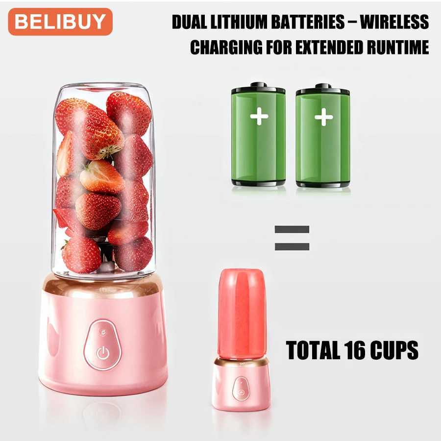 400ml Portable Juicer Blender Electric Fruit Juicer USB Charging Lemon Orange Fruit Juicing Cup Smoothie Blender Machine C251113