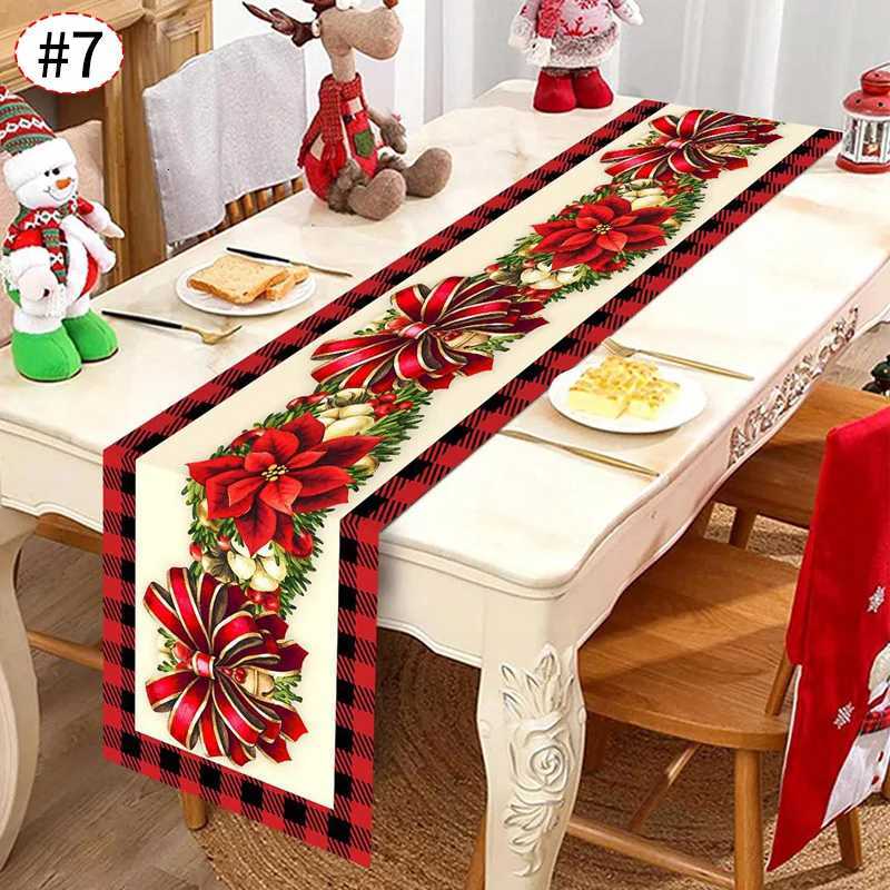 Christmas Christmas Table Runner Christmas Decorations Cute Cartoon Santa Claus Gingerbread Man Table Cover New Years Decor Tablecloth Y251113