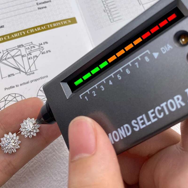 GRA 0.5CT Dazzling Sunflower Luxury Certified Moissanite Diamond Stud Earrings For Women Real 925 Sterling Silver Fine Jewelry