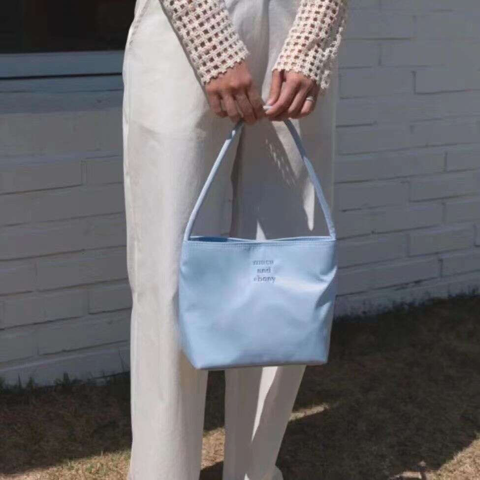 Korean mucu and ebony fashionable embroidered high elastic waterproof nylon versatile casual underarm shoulder bag for women