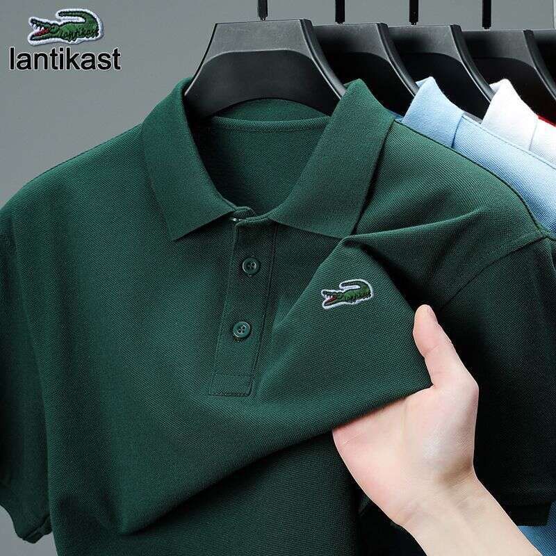 Noble Crocodile Summer New Men's Polo Shirt Short Sleeve Pure Cotton Turn-Down Collar T-Shirt Solid designer hoodie Color Business Casual Tee Tre