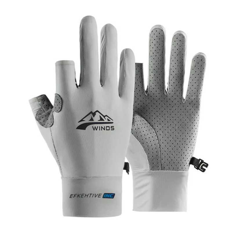 Fishing Gloves Sun Protection Gloves Breathable Non-slip Anti-ultraviolet Sports Men And Women Cycling Ice Silk Outdoor RunningC250412