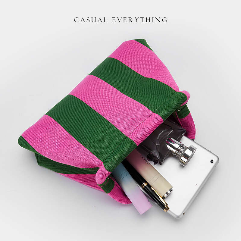 Women's beach girl's versatile commuting striped cloud bag, flying woven handbag