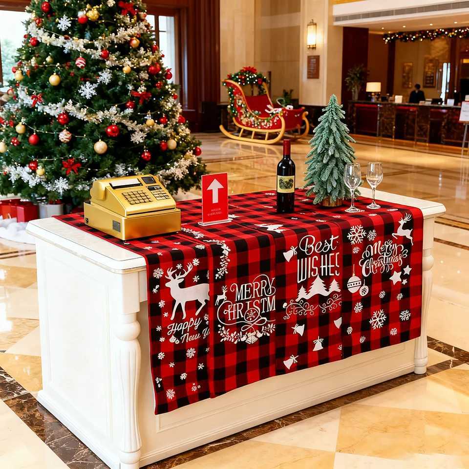 Christmas 1pc New Year Christmas Tablecloth Xmas Table Linens for Christmas Decoration Home Tablecover Decorative Y251113