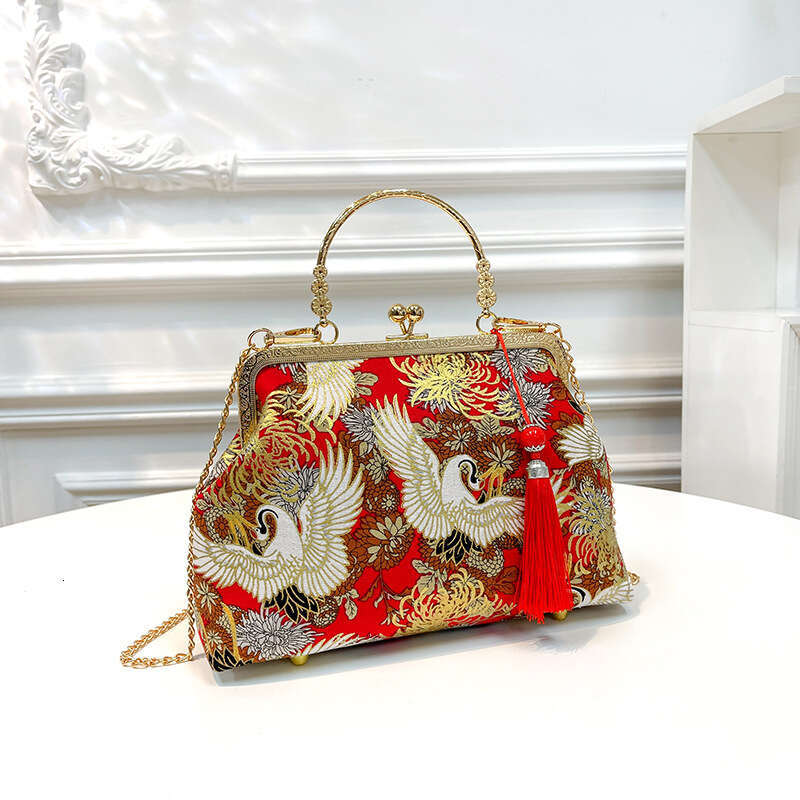 designer bag Single shoulder crossbody antique paired with cheongsam bag, new Chinese style finished gold handbag for women