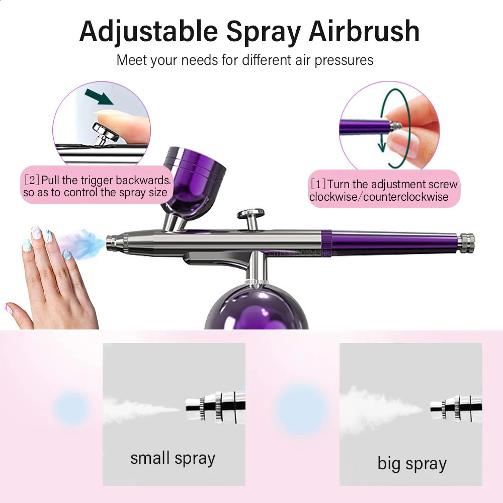 Airbrush with Compressor Airbrush Spray Gun for Painting Modeling Crafts Nail Art Wireless Portable Air Brush Painting Spray Gun 250409