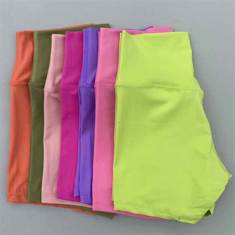 Womens gym sports shorts yoga shorts high waist exercise shorts short leg exercise shorts running shorts cycling shorts tight fitting soft sportswear 