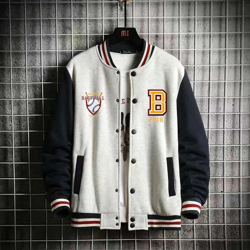 Supzoom New Arrival Letter Rib Sleeve Cotton Fashion Single Breasted Casual Bomber Baseball Jacket Loose Cardigan Coat