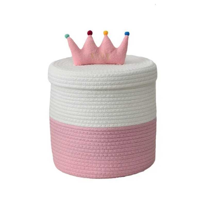 Cartoon Woven Storage Basket Snack Toy Storage Box Cotton Rope He Living Ro Sorting Storage Bucket Debris Storage Box Y251112