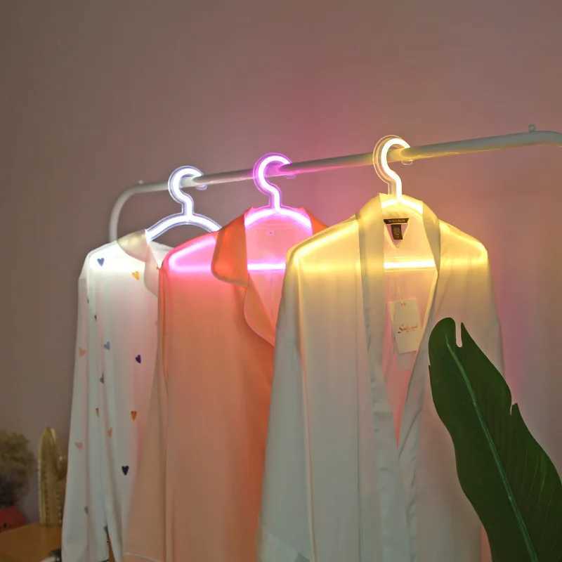 Clothes Hanger LED Neon Lights Colorful Wall Hanging Neon Sign Store Night Lamps for Festival Home Party Wedding Decoration M251113