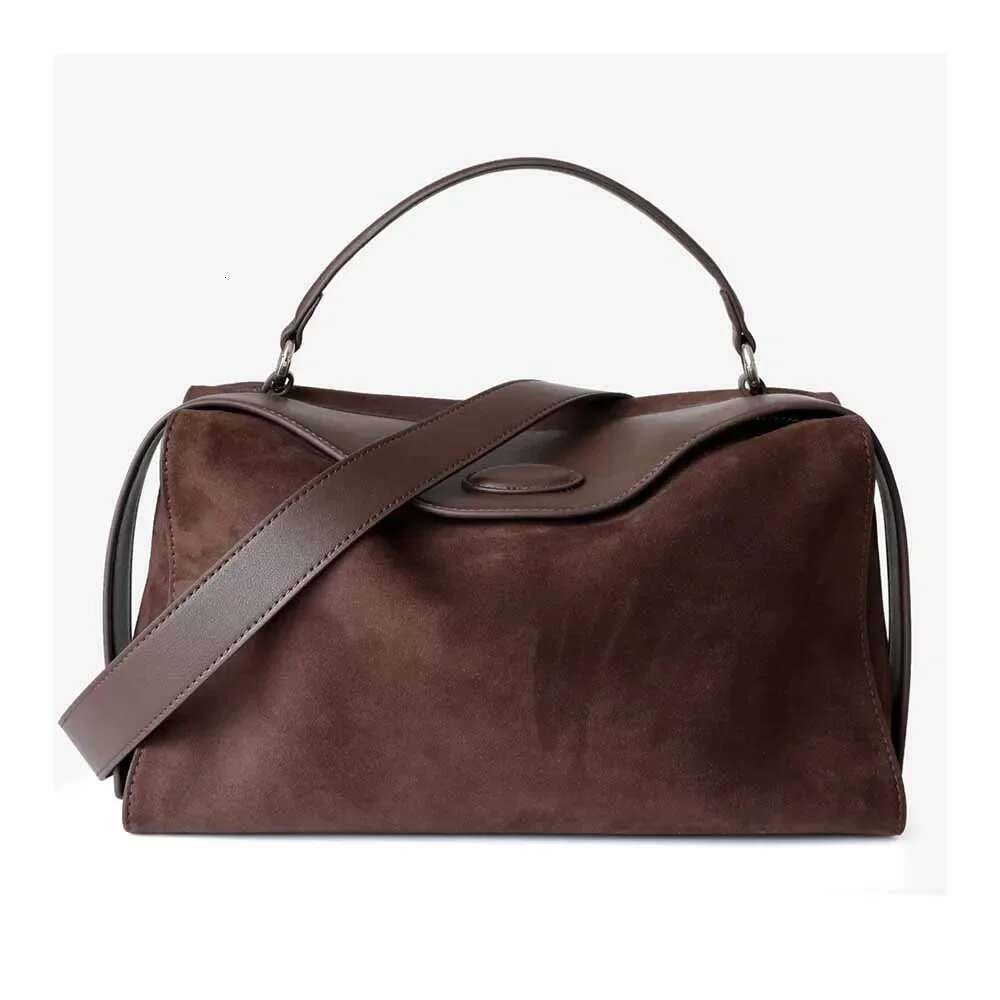 MS Soft Frosted Cowhide Leather Women Bags Designer Boston Bag Shoulder Handbag Chic Lady Autumn Daily Purses Tote 2023