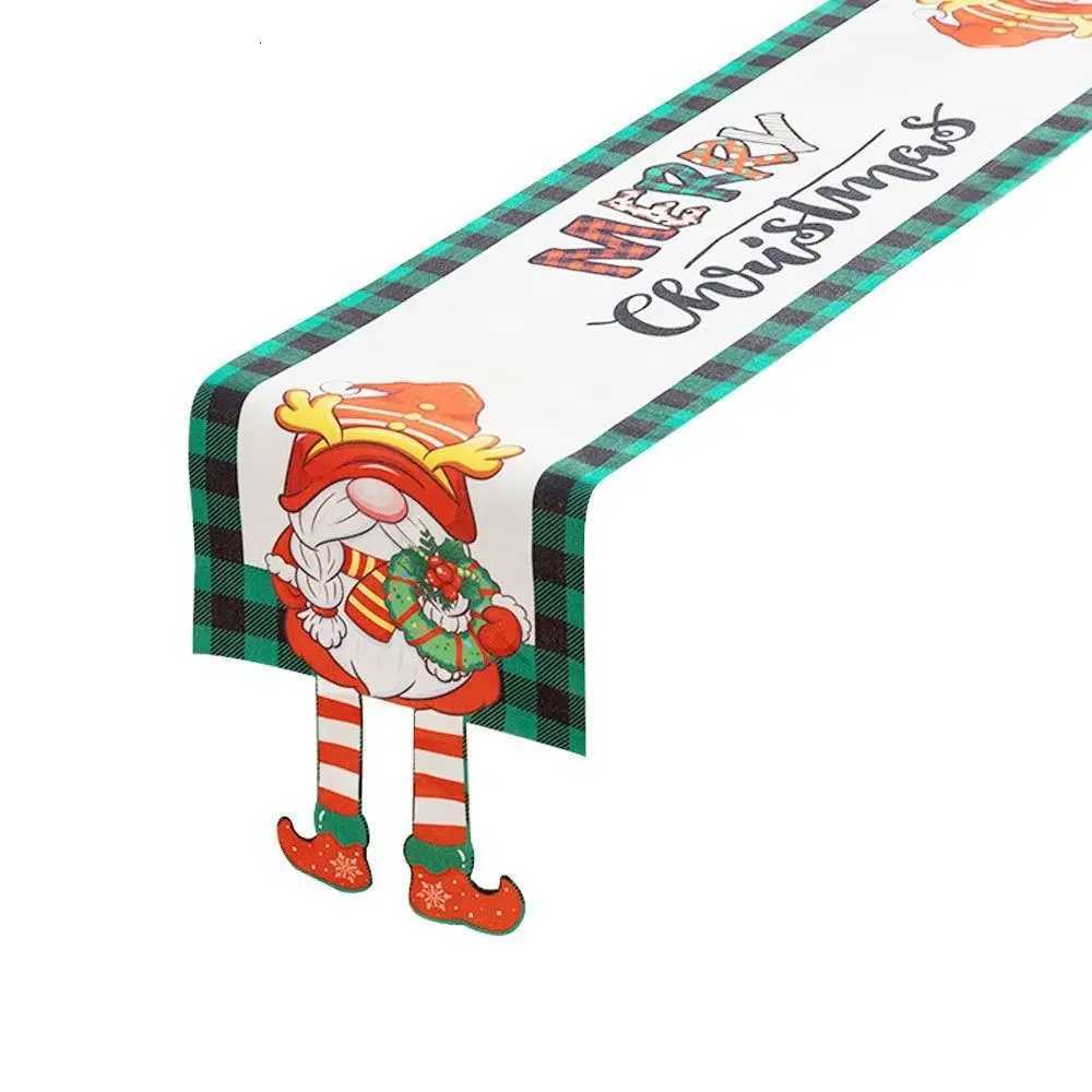 Christmas Cartoon Fabric Christmas Tablecloth Navidad Xmas Ornament Table Runner Table Decoration Reusable Table Flag Christmas Y251113