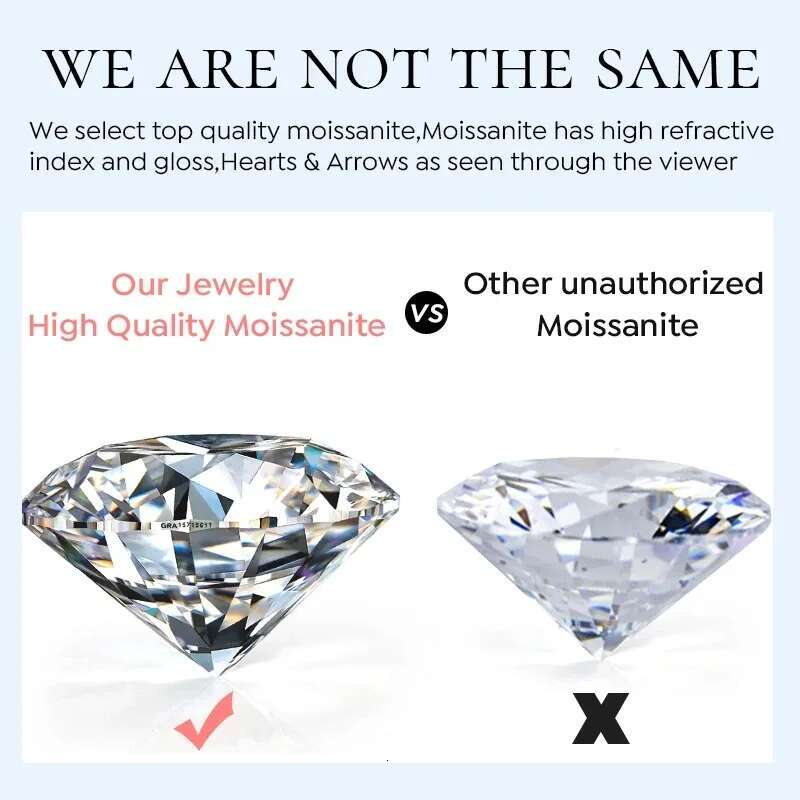 GRA 1 Carat Certified Real Moissanite Dia Engagement Rings for Women Sterling Sier Wedding High Quality Fine Jewelry