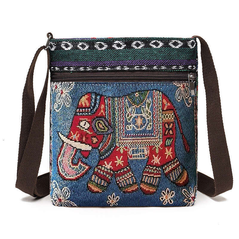 New best-selling embroidered ethnic style for women's cute outdoor travel mobile phone canvas crossbody shoulder bag