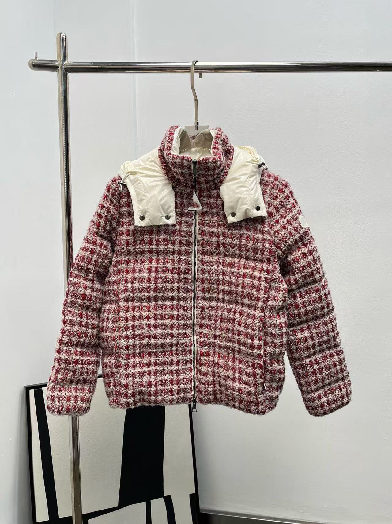 Down Jackets Womens Designer Down Parkas Coarse woolen woven warm down jacket versatile casual and retro temperament