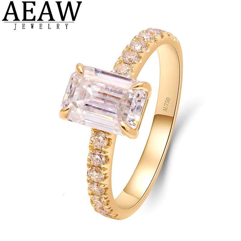 Classic 1.0carart 5x7mm Emerald Cut Moissanite Diamond Ring Gemstone Wedding Engagement Band Ring finger Fine Jewelry Wholesale