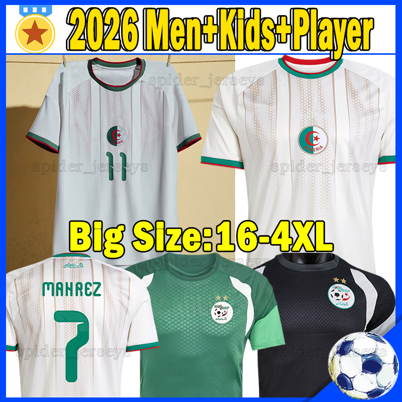 XXXL 4XL 26 27 Algerie soccer jerseys 2026 2027 Fans Player version AMOURA MAHREZ BOUNEDJAH Algeria men kids kits sets maillot de football shirts training uniforms