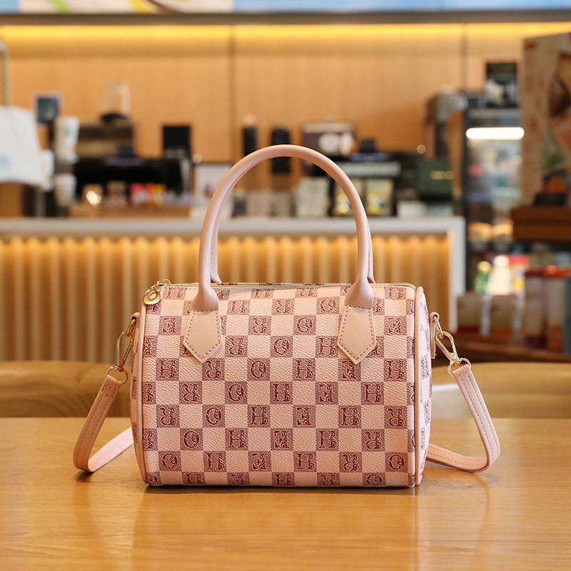 Retro Handbag Checkerboard Bag Printed Premium Boston Women's Bag