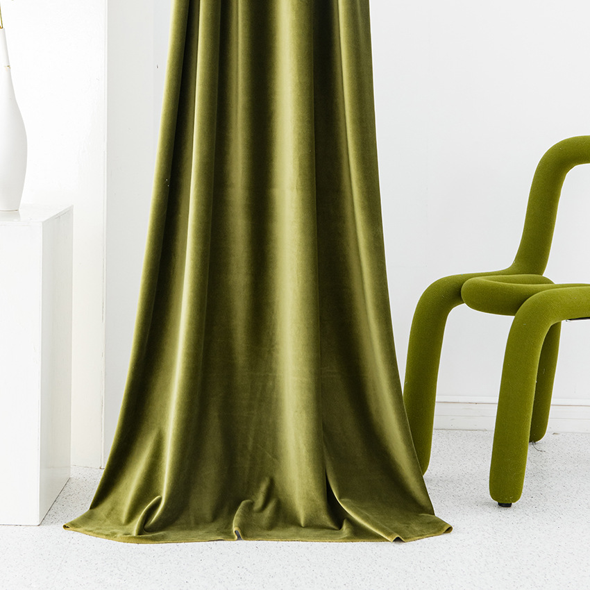 T0401 Velvet Curtains Blackout Solid Color Curtains for Living Room Bedroom Dining Custom Size Modem Thicken Nature Vertically Decor Curtain