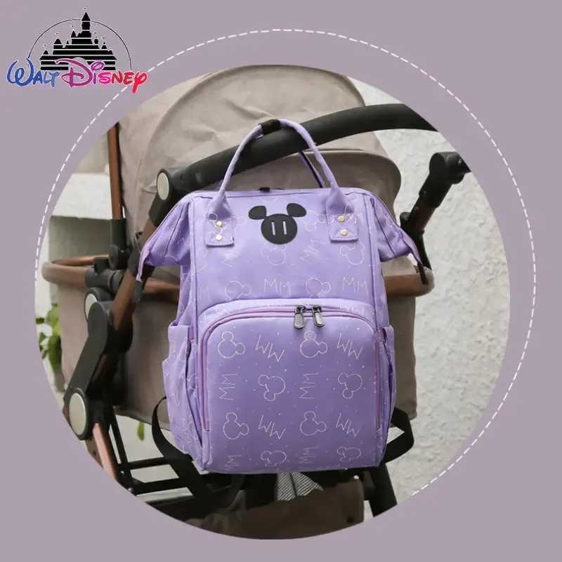 Disney Mickey New Diaper Bag Backpack Cartoon Fashion Pregnant Womens Bag Large Capacity Multifunctional USB Baby Diaper BagXJ250412