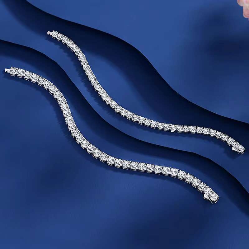 Wholesale Price Fashion Jewelry 925 Sterling Silver Tennis Bracelet Moissanite Tennis Chains for Girl Lady Women