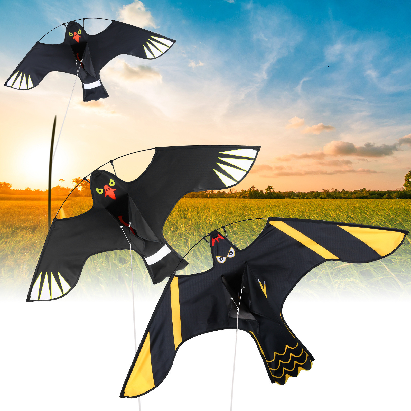 Outdoor toy 47 inch bird startled eagle kite suitable for gardensorchardsfarms 250321