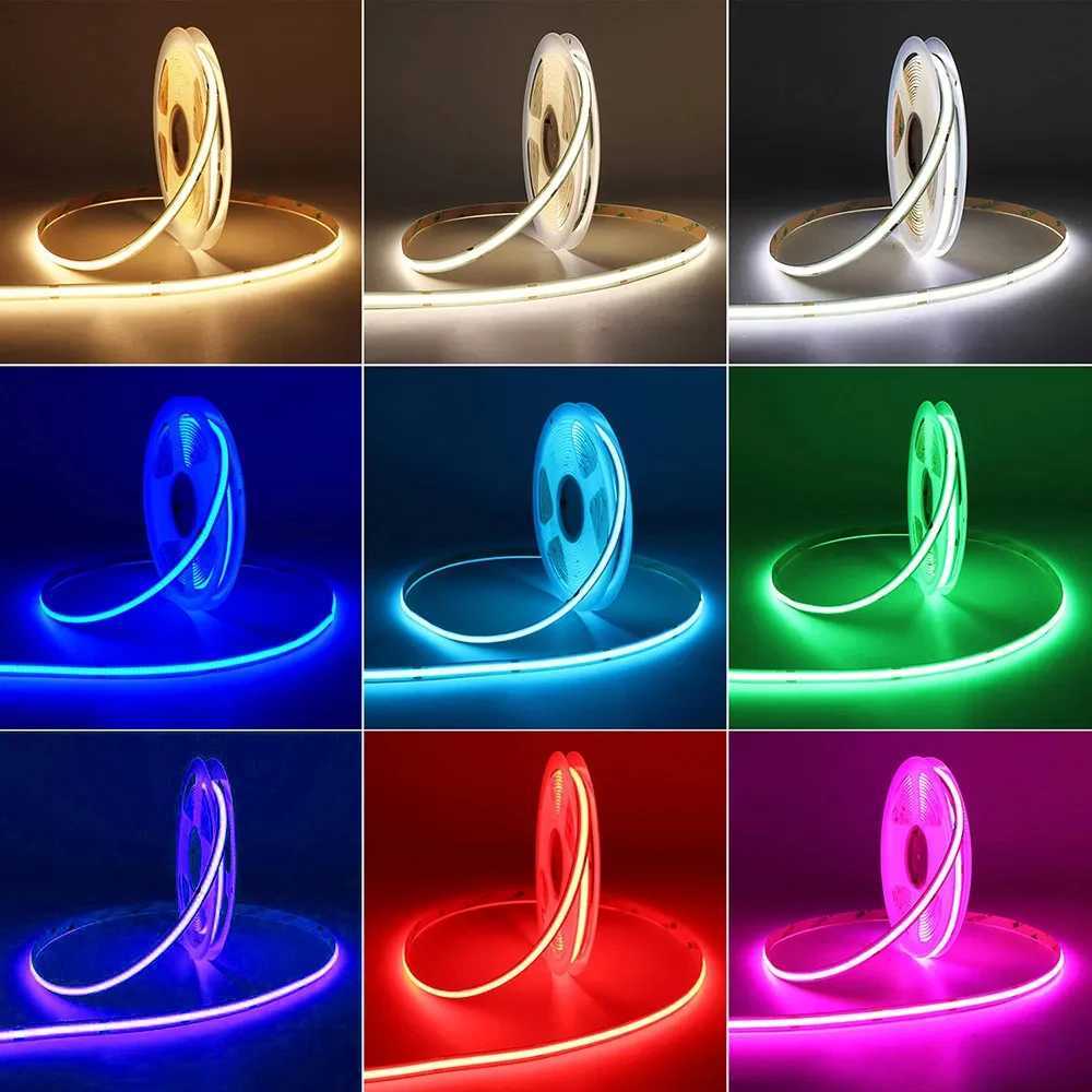 320leds/M Flexible COB LED Tape Lights USB 8mm Dotless LED Strip for Indoor Home CabinetBedroomKitchenWarm White/White W251112